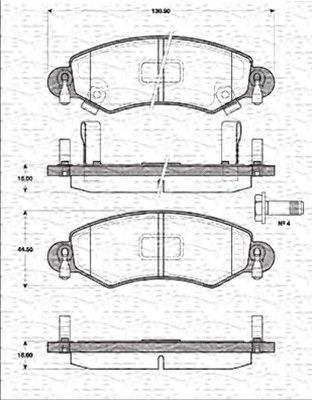 MAGNETI MARELLI 363702161209 -  Комплект тормозных колодок, дисковый тормоз